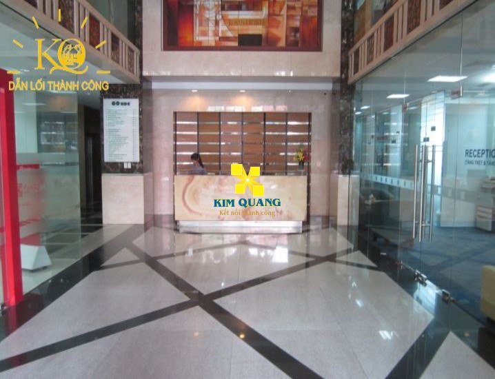Hình chụp sảnh tiếp tân tòa nhà văn phòng cho thuê đường Nguyễn Đình Chiểu 
